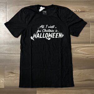 Unique Vintage T-Shirt Women's Small Black with White Letters and Ghosts